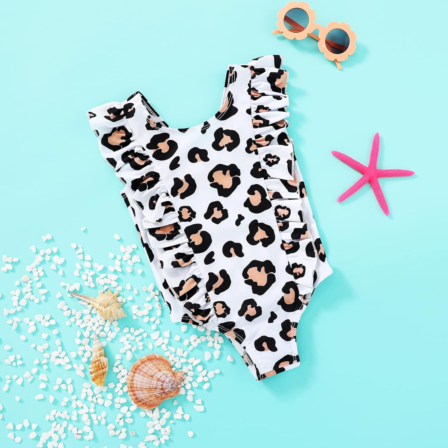 One-Piece Infant Toddler Baby Girl Summer Swimsuit Watermelon Leopard Ruffle Swimwear Bikini Bathing Suit