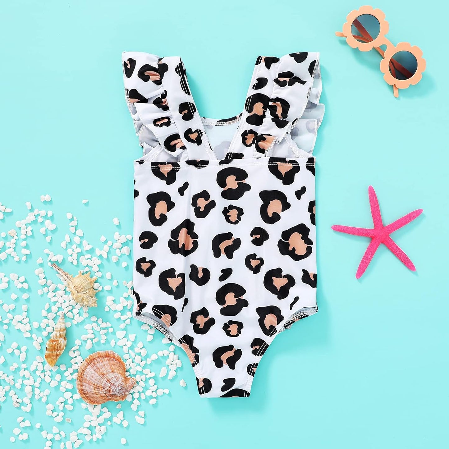 One-Piece Infant Toddler Baby Girl Summer Swimsuit Watermelon Leopard Ruffle Swimwear Bikini Bathing Suit