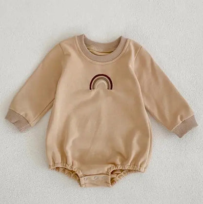 New 2022 Baby Girls Boys Bodysuits Baby Simple Embroidery Loose Package Fart Creeper Sweater Spring Autumn Baby Bodysuit