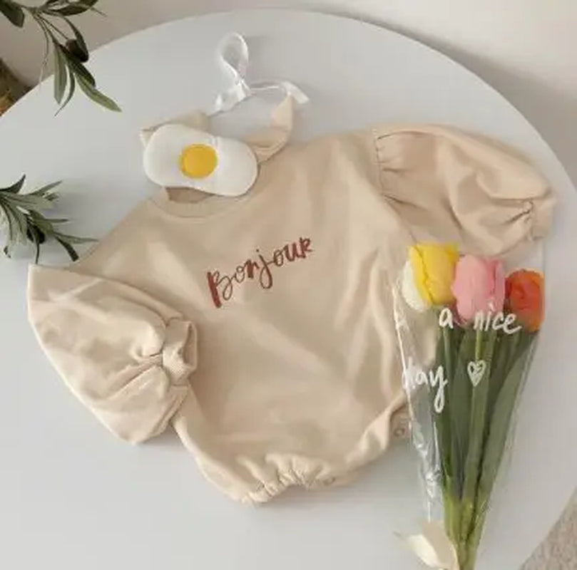 New 2022 Baby Girls Boys Bodysuits Baby Simple Embroidery Loose Package Fart Creeper Sweater Spring Autumn Baby Bodysuit