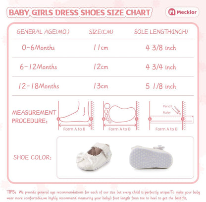 Infant Baby Girls Soft Sole Bowknot Princess Wedding Dress Mary Jane Flats Prewalker Newborn Light Baby Sneaker Shoes